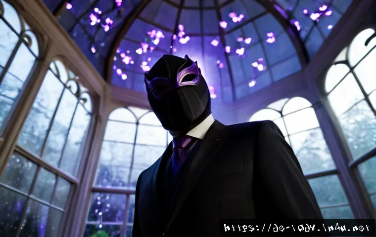 악당 호크모스 정체 - Photorealistic cinematic scene of a mysterious moth-themed villain in an elegant charcoal suit and v...